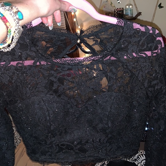 Red and Black Flowered High-Low dress - Picture 2 of 5